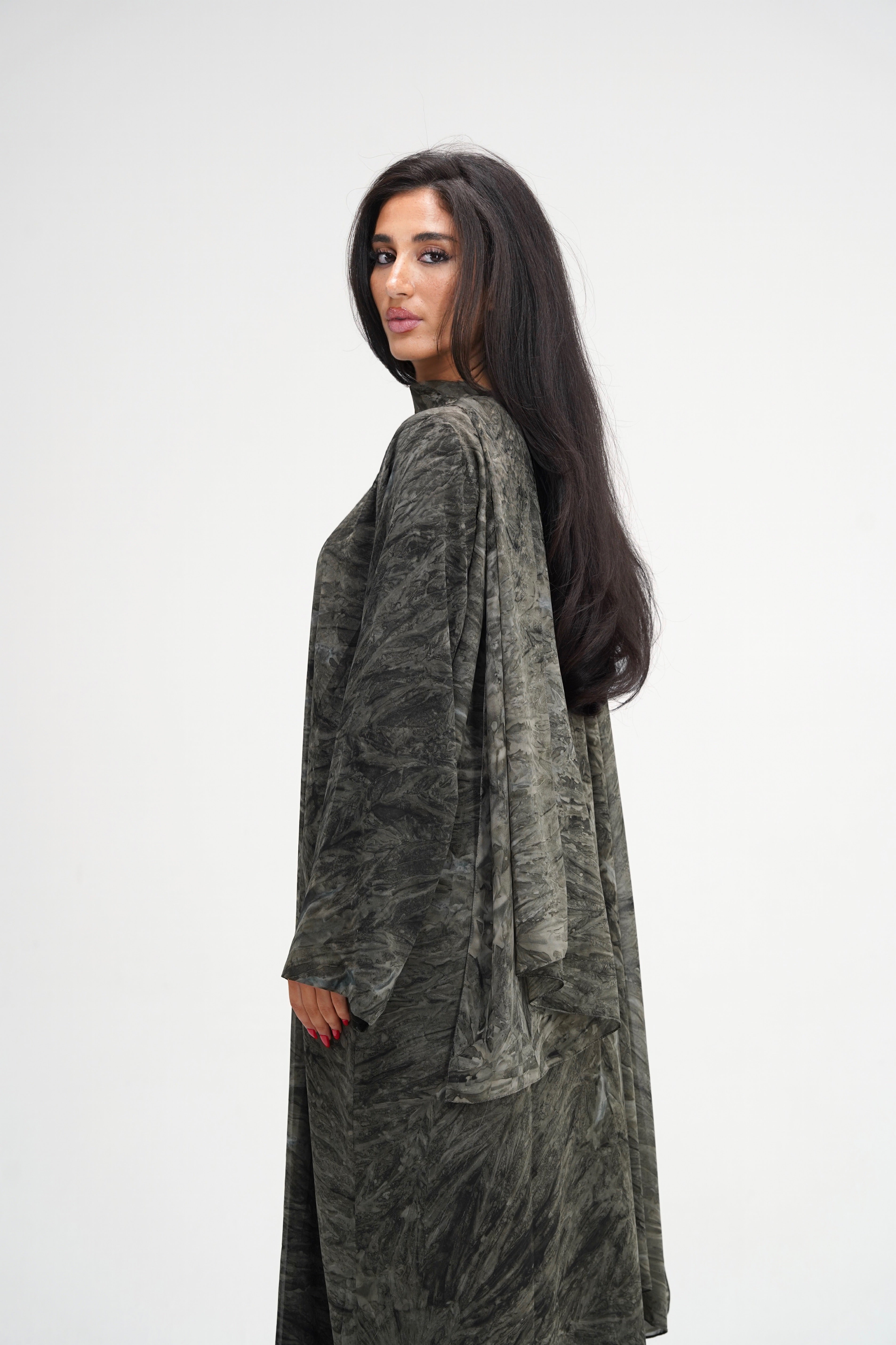Olive Marble Abaya
