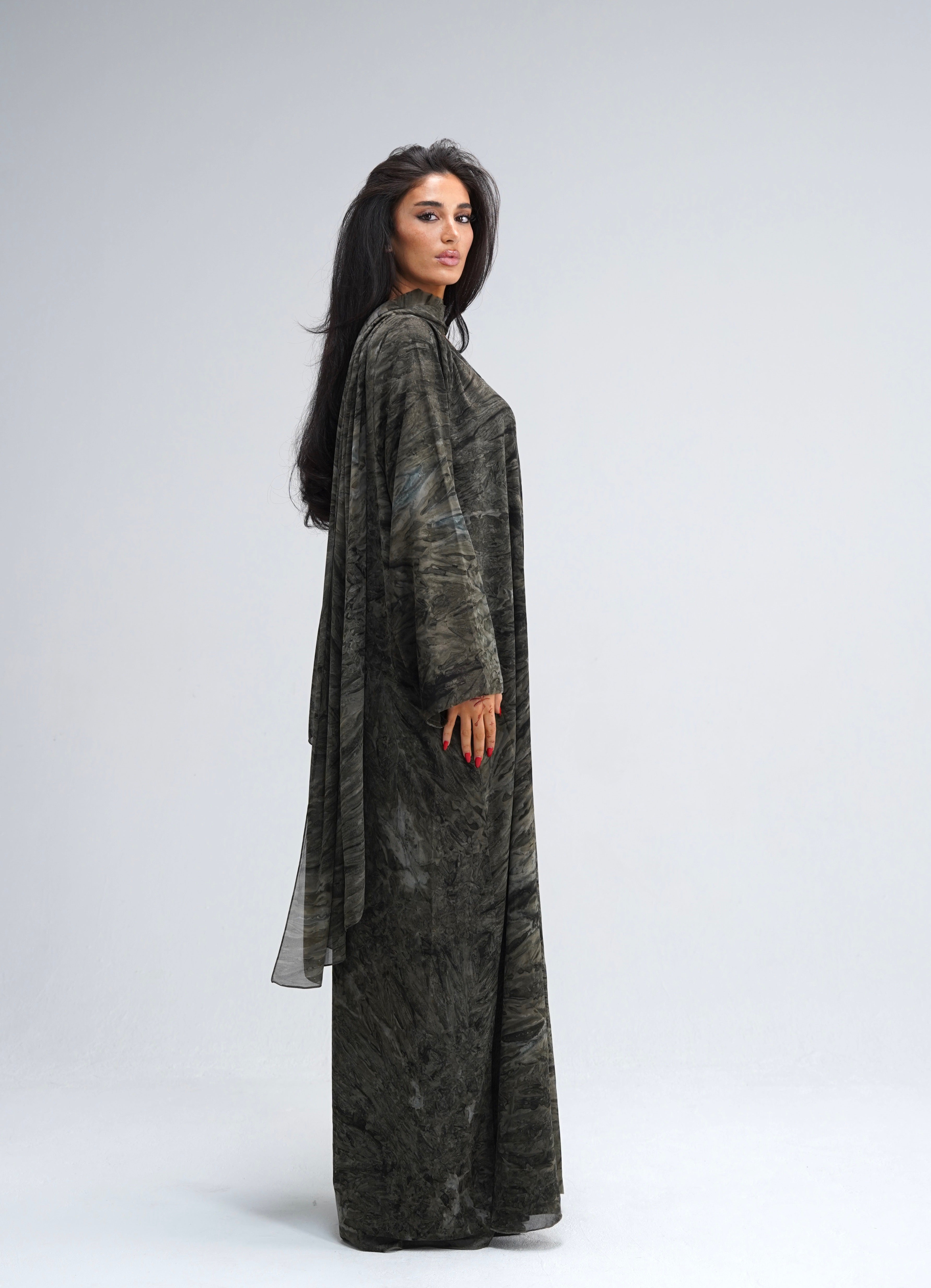 Olive Marble Abaya